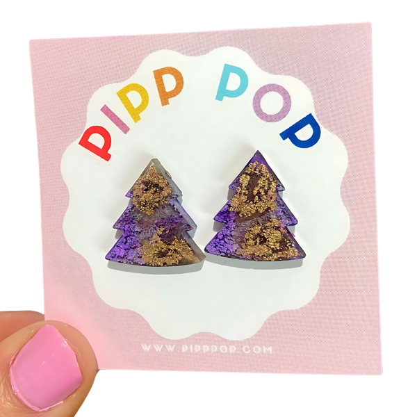 Glitter Christmas Tree Studs GCT