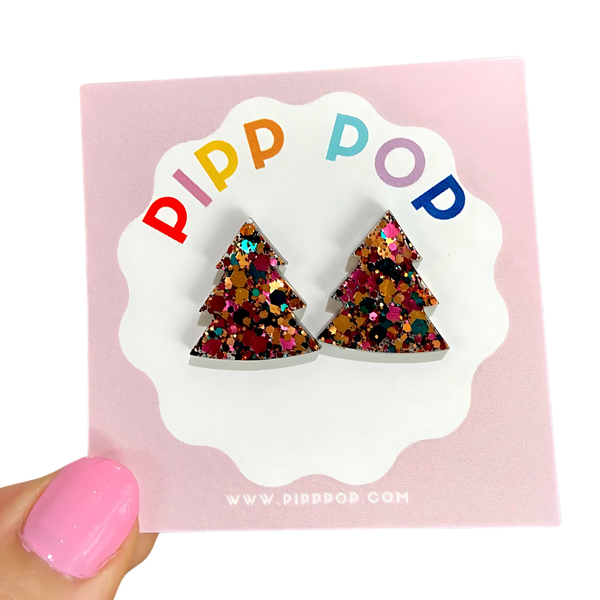 Glitter Christmas Tree Studs GCT