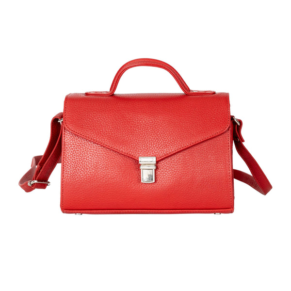 Greenwood Harper Red Leather Top Handle Crossbody Bag GHC