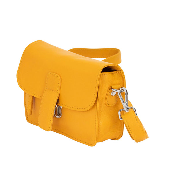 Sunny Mini Leather Crossbody Bag — Mustard Yellow GWSC