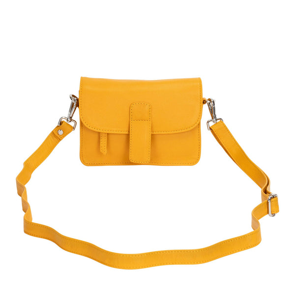Sunny Mini Leather Crossbody Bag — Mustard Yellow GWSC