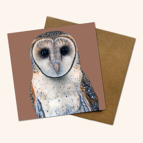 New design - Faith the Australian Masked Owl Greeting Card JFO 💚