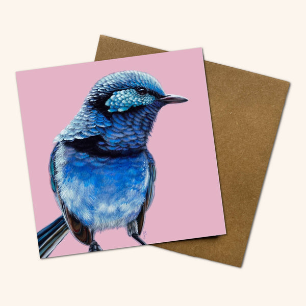 New design - Arlo the Splendid Fairy Wren Greeting Card JSA 💚