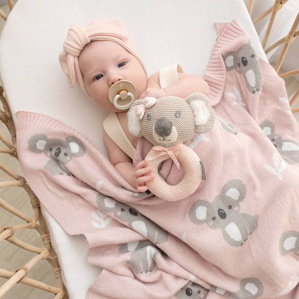 Australiana Baby Blanket - Koala/Blush BBK