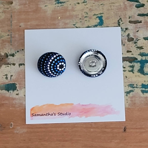 Earrings - Indigenous Australia Button stud earrings, Australian SSIB