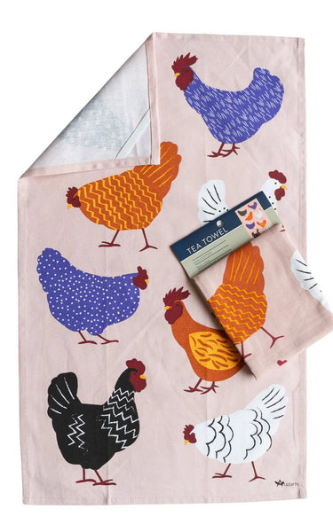Tea Towel - Bright Hens TTBH