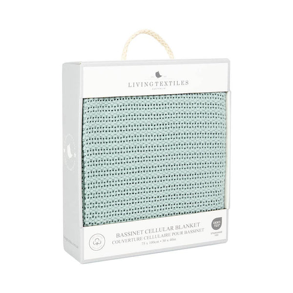 Bassinet Cotton Cellular Blanket - Sage BCS