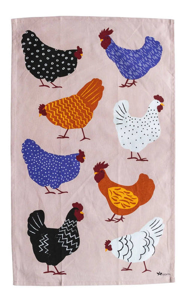 Tea Towel - Bright Hens TTBH
