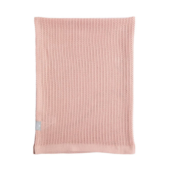 Bassinet Cotton Cellular Blanket - Dusty Pink BCP