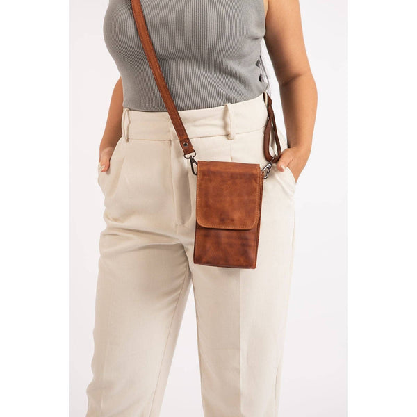 Leather Shoulder Bag Ivy Cognac GWI