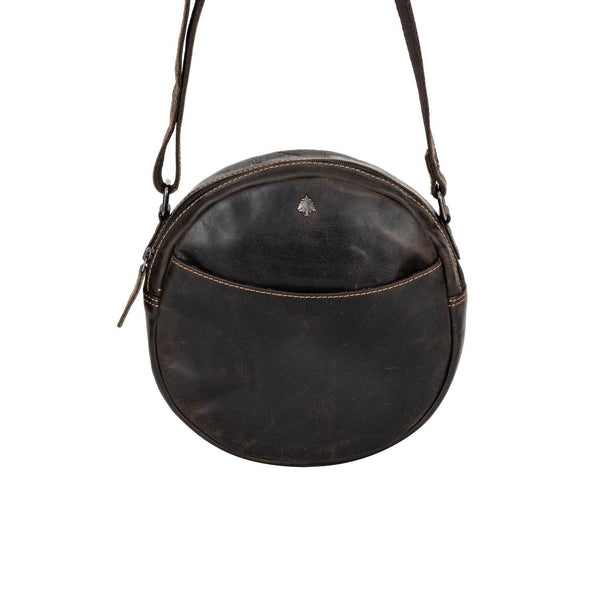 Circle Luxe – Brown Leather Crossbody Bag. CLB