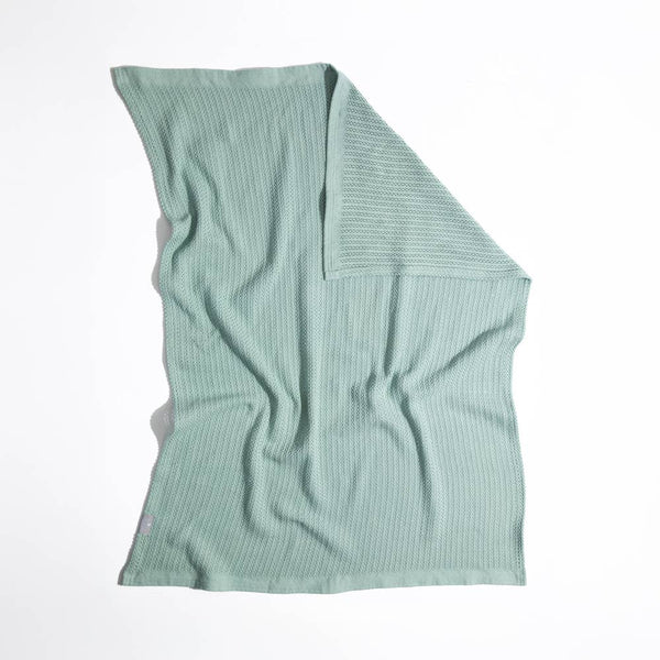 Bassinet Cotton Cellular Blanket - Sage BCS