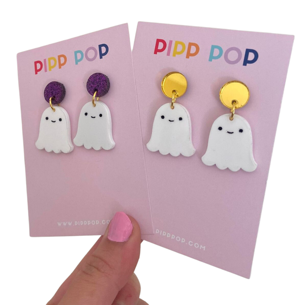 Earrings - Halloween Ghost Dangles - 2 Colours Available PPH