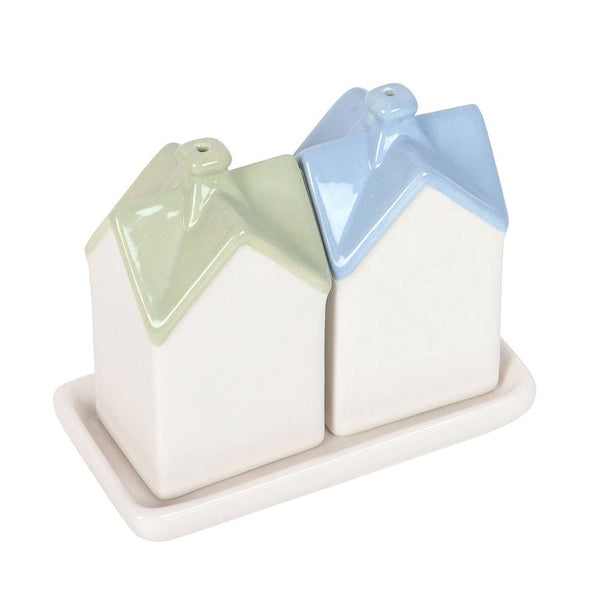 Pastel House Shaped Ceramic Salt And Pepper Shakers HSP