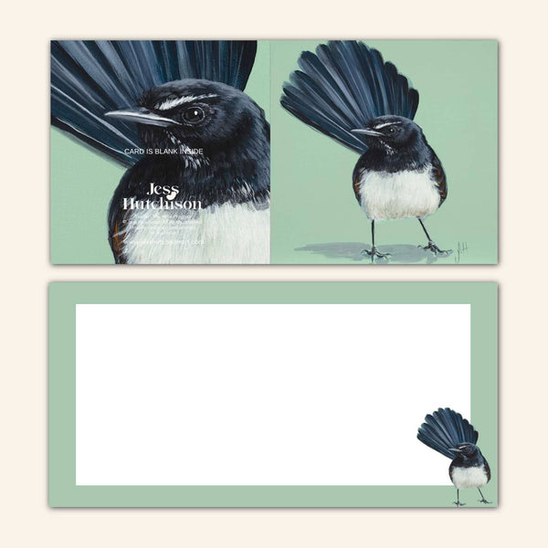 New design - Walter the Willie Wagtail Greeting Card JWW 💚