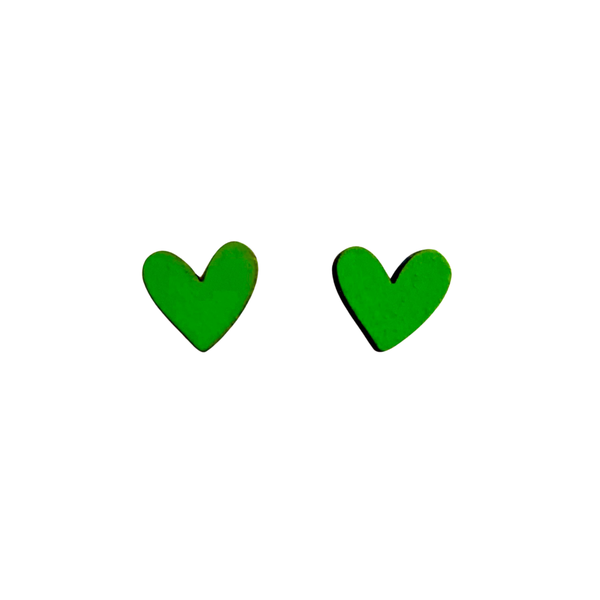 Earrings - Wooden Heart Studs PPWH