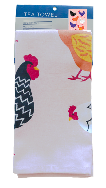 Tea Towel - Bright Hens TTBH