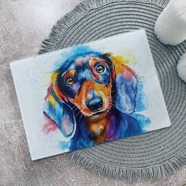 Dachshund Glass Cutting Board DGC