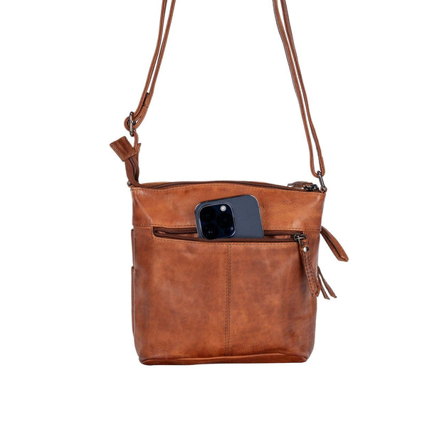 Greenwood Leather - Ladies Cross Body Leather Bag BLACK GLB