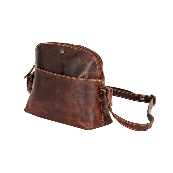 The Explorer Compact Crossbody – Vintage Sandal Leather Bag ECV
