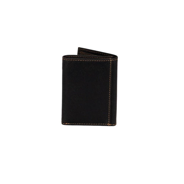 Greenwood Leather “Wellington” Men’s Tri-Fold RFID Leather Wallet – Dark Brown | Gift Box Included GWW