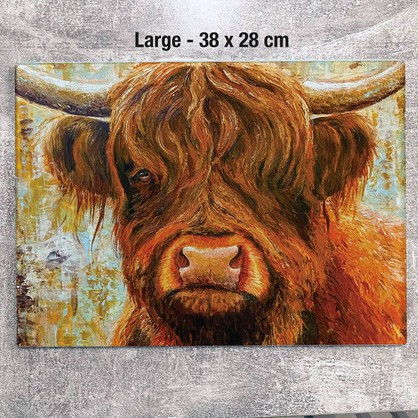 Highland Cow Glass Cutting Board HCG