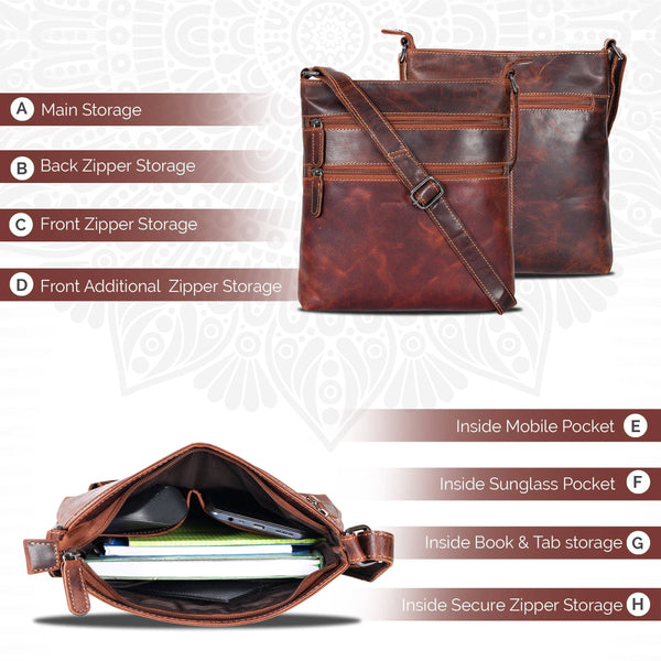 Greenwood Leather - Leather Crossbody Purse - Sandel GWPS