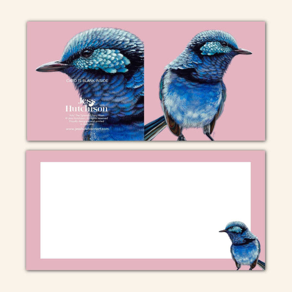 New design - Arlo the Splendid Fairy Wren Greeting Card JSA 💚