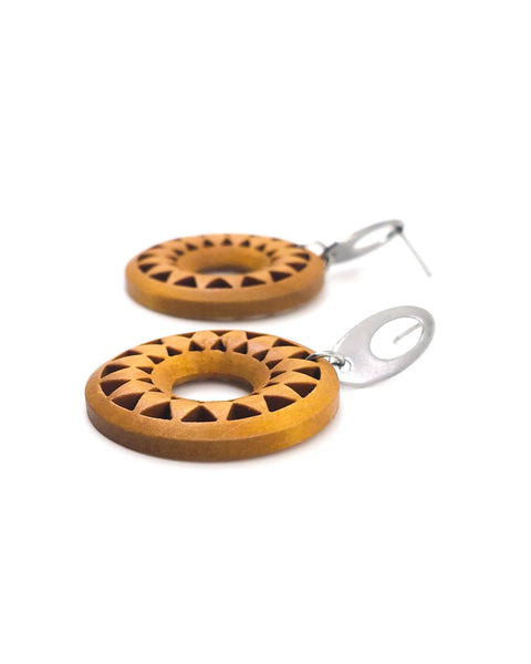 Timber Sun Pendant Drops | Statement Earrings TSP