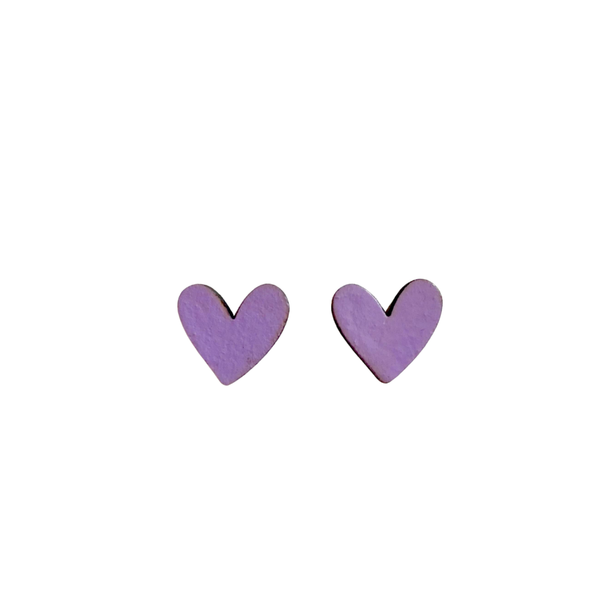 Earrings - Wooden Heart Studs PPWH