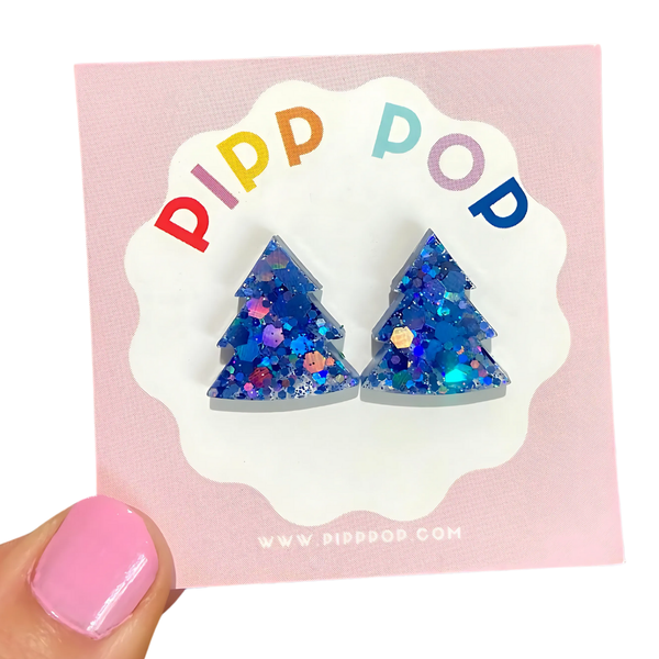 Glitter Christmas Tree Studs GCT