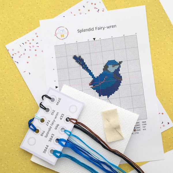Cross Stitch - Splendid Fairy-wren Cross Stitch Kit CSFW