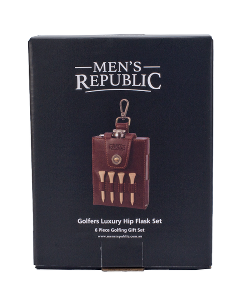 Men's Republic Golfers Luxury Hip Flask Set GHF