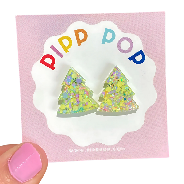 Glitter Christmas Tree Studs GCT