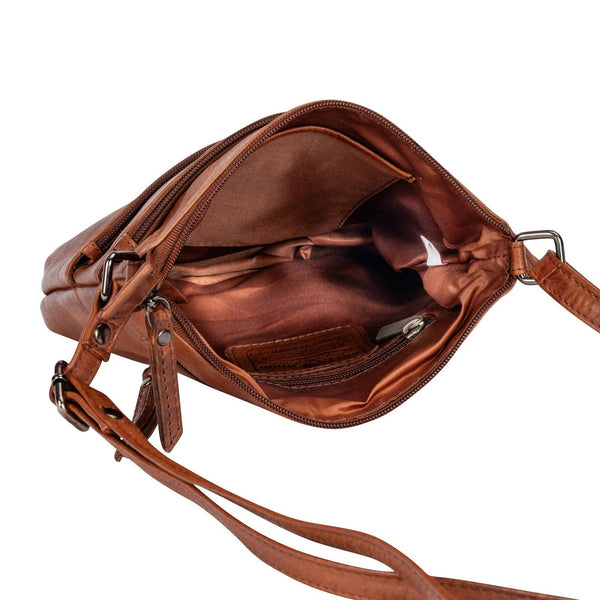 Greenwood Leather - Ladies Cross Body Leather Bag BLACK GLB