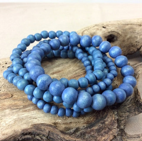 Bracelet -  Denim Blue Bella 5 Strand Wooden Bracelet Cluster BDB ...