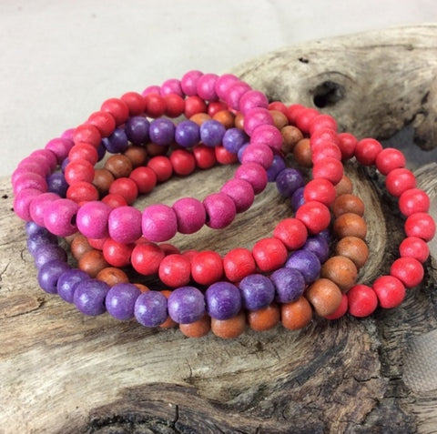 Bracelet - Fire Kirra 5 Strand Wooden Bracelet Cluster BFK ...