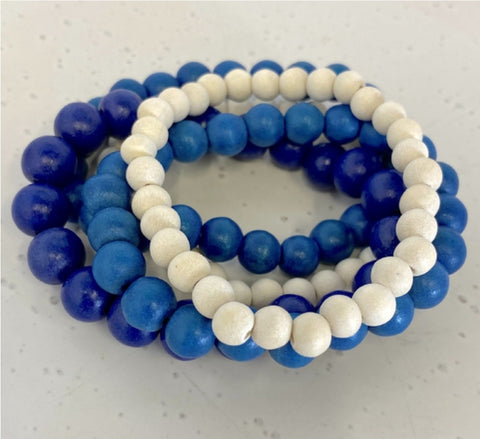 Bracelet -  Sorrento Blues Lolita 5 Strand Wooden Bracelet Cluster BSB ...