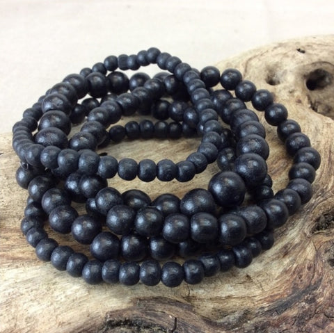 Bracelet -  Black Bella 5 Strand Wooden Bracelet Cluster BBB ...