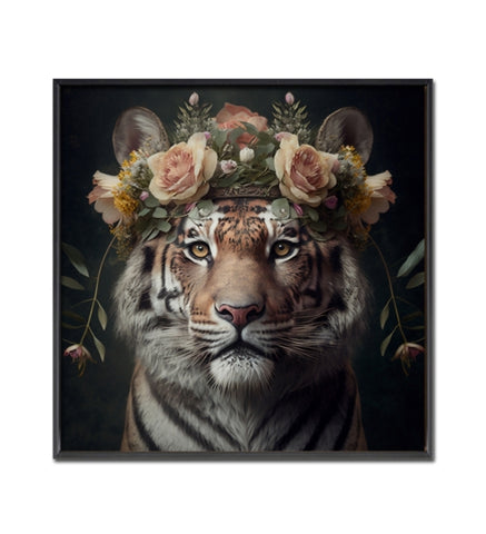 Art - Floral Tiger Framed Art