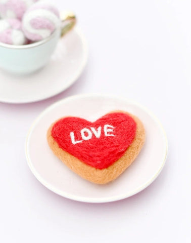 Felt Play Food - Love Heart Cookie LHF