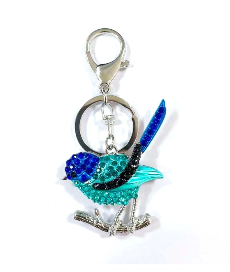 Keyring - Glitzy Blue Wren KBW