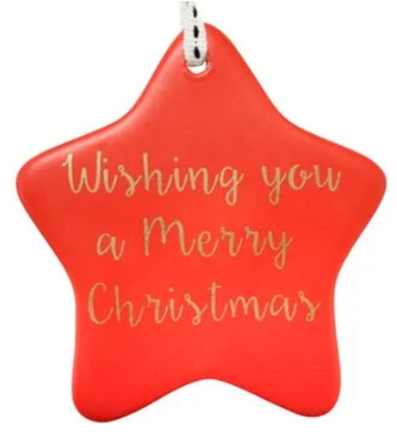 Ceramic tag  - christmas red CYCR