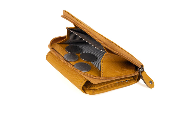 Greenwood - Women's Leather Wallet Tina - Yellow GWY