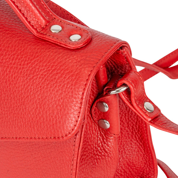 Greenwood Harper Red Leather Top Handle Crossbody Bag GHC