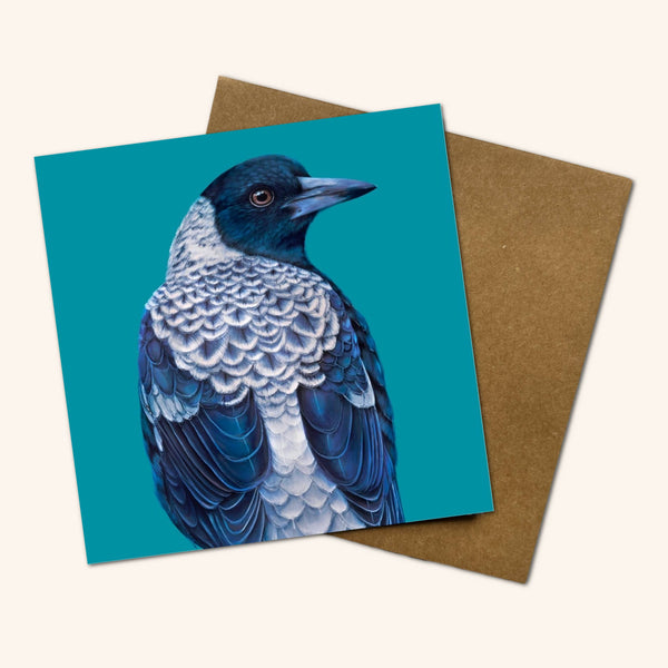 Magdalen the Magpie Greeting Card BMM 💚