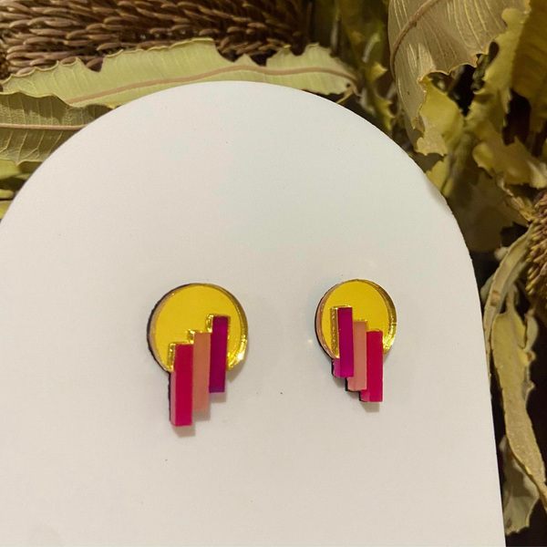 EARRINGS Art Deco Studs  PPAD