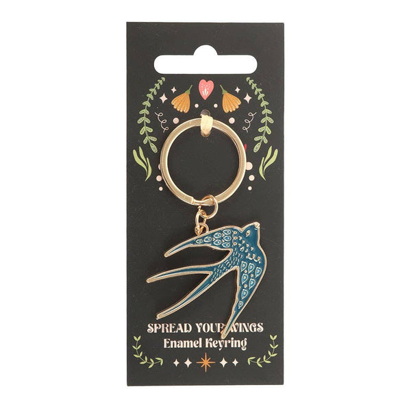 Blue Spread Your Wings Swallow Keyring BSK