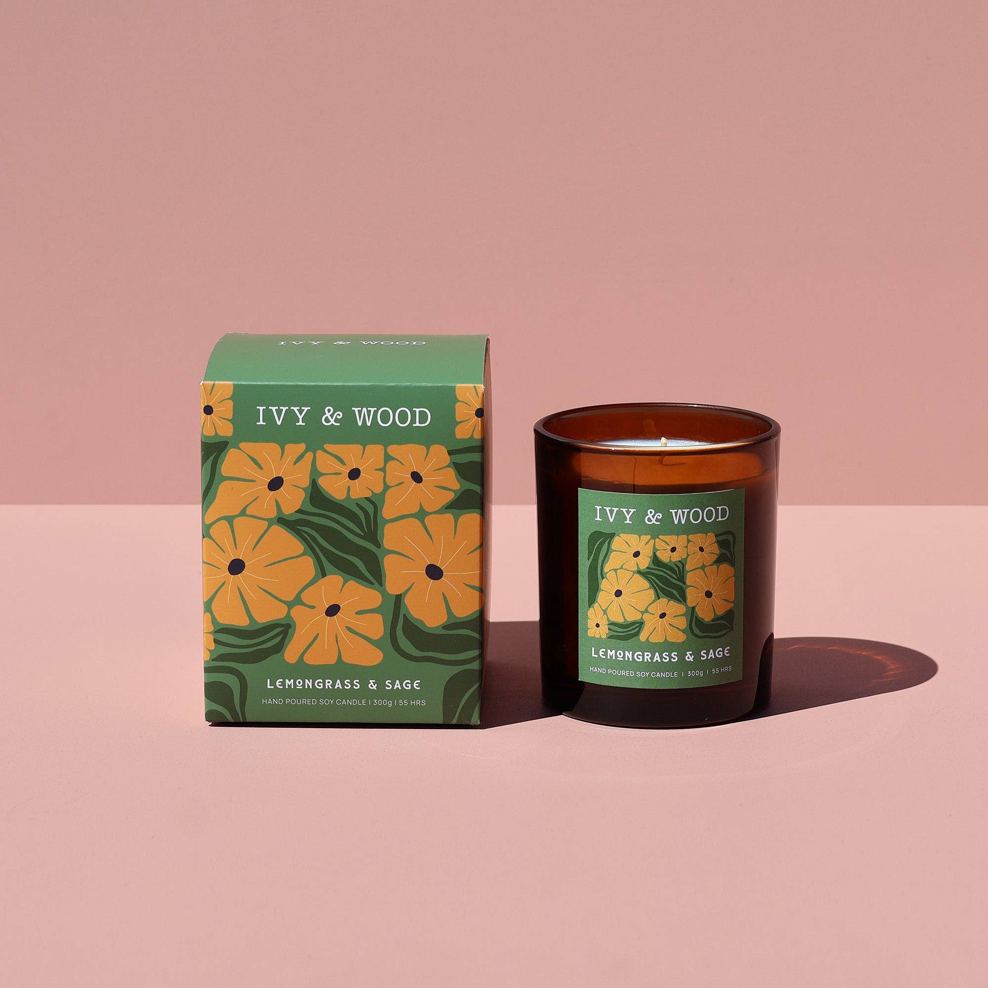 IVY & WOOD Lemongrass & Sage Scented Candle WLS
