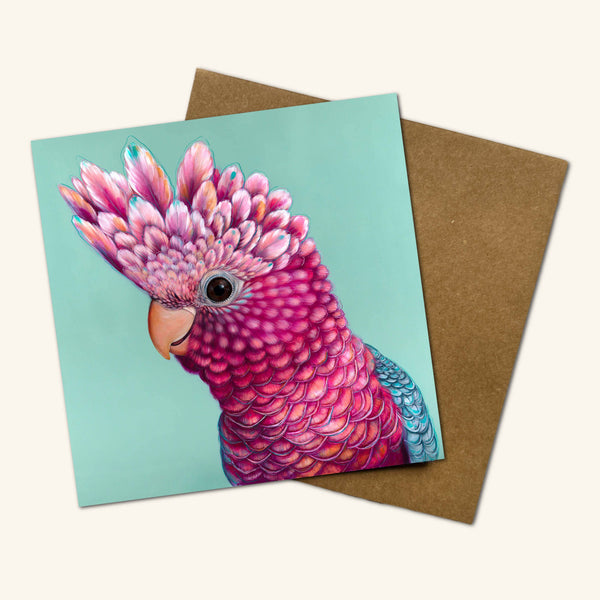 Australian Birds - Ziggy the Galah Greeting Card JZG 💚